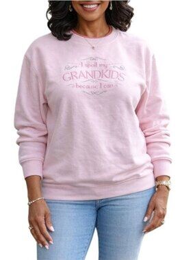 Me Sportswear Size Medium Sweatshirt Pink "I Spoil My Grandkids Because I Can"